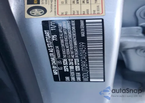 2012 Mercedes-Benz Cls 550 z USA, uszkodzony, nr VIN WDDLJ7DB9CA034599